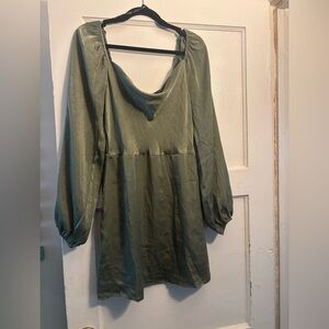 Forever 21 Olive Satin Dress NWT